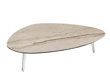 COFFEE TABLE GALET PIEDS INOX BROSSÉ by Akante - view 3