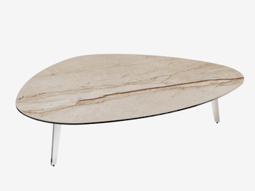 COFFEE TABLE GALET PIEDS INOX BROSSÉ by Akante - view 2