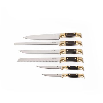Professional Knife Set with Brass and Ebony Handles by Officine Gullo srl - view 2