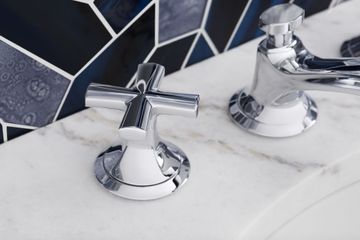 Script Sink Faucet, Low Spout, Cross Handles by Kallista - view 6