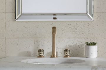 Script Decorative Sink faucet, arch spout, flannel grey Saint-Louis crystal knob handles by Kallista - view 7