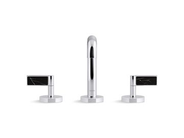 One Sink faucet, tall spout, Nero Marquina handles by Kallista - view 2