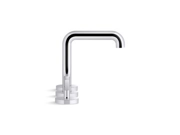 One Sink faucet, tall spout, Nero Marquina handles by Kallista - view 3
