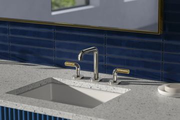One Sink faucet, tall spout, P.E. Guerin decorative handles by Kallista - view 3