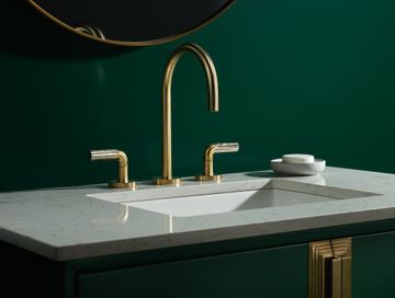 One Sink faucet, gooseneck spout, P.E. Guerin decorative handles by Kallista - view 4