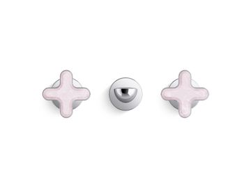 002 Wall Mount Widespread Sink Faucet, Rose Quartz Cross Handles by Kallista - view 2