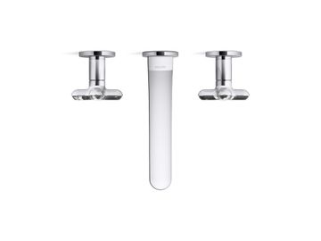002 Wall Mount Widespread Sink Faucet, Zebra Jasper Cross Handles by Kallista - view 4