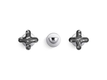 002 Wall Mount Widespread Sink Faucet, Zebra Jasper Cross Handles by Kallista - view 2