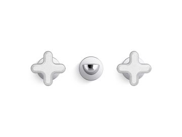002 Wall Mount Widespread Sink Faucet, White Carrara Cross Handles by Kallista - view 2