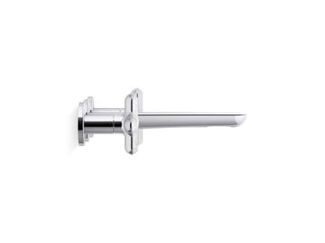 002 Wall Mount Widespread Sink Faucet, White Carrara Cross Handles by Kallista - view 3
