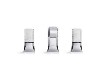Bezel Widespread Sink Faucet, White Carrara Handles by Kallista - view 2