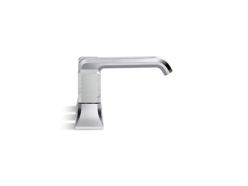 Bezel Widespread Sink Faucet, White Carrara Handles by Kallista - view 3