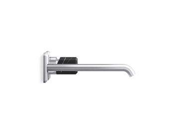 Bezel Wall Mount Single Control Sink Faucet, Elongated Spout, Nero Marquina Handle by Kallista - view 3