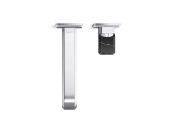 Bezel Wall Mount Single Control Sink Faucet, Elongated Spout, Nero Marquina Handle by Kallista - view 4