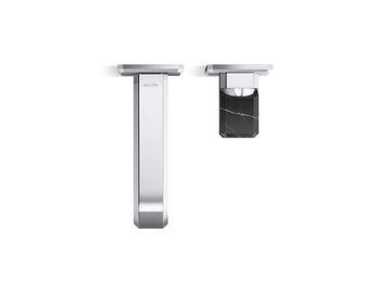 Bezel Wall Mount Single Control Sink Faucet, Nero Marquina Handle by Kallista - view 4