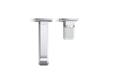 Bezel Wall Mount Single Control Sink Faucet, White Carrara Handle by Kallista - view 4