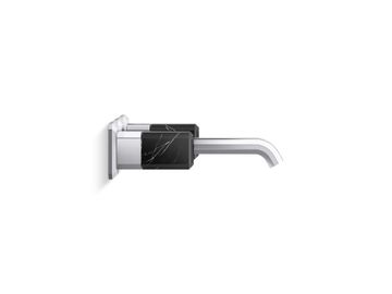 Bezel Wall Mount Widespread Sink Faucet, Nero Marquina Handles by Kallista - view 3