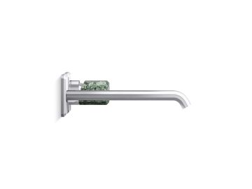 Bezel Wall Mount Single Control Sink Faucet, Elongated Spout, Guatemala Stone Handle by Kallista - view 3