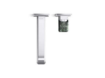 Bezel Wall Mount Single Control Sink Faucet, Elongated Spout, Guatemala Stone Handle by Kallista - view 4