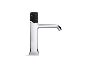 Bezel Single Control Sink Faucet, Nero Marquina Handle by Kallista - view 3