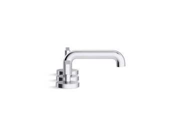 One Sink faucet, low spout, white Carrara handles by Kallista - view 4