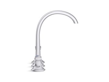 Script Decorative Sink faucet, arch spout, Spring Rain enamel lever handles by Kallista - view 4