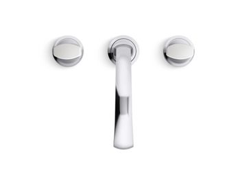 Script Decorative Sink faucet, arch spout, White Porcelain knob handles by Kallista - view 4