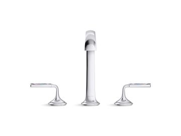 Script Decorative Sink faucet, arch spout, Spring Rain enamel lever handles by Kallista - view 3