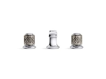 Script Decorative Sink faucet, low spout, flannel grey Saint-Louis crystal knob handles by Kallista - view 2