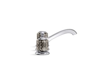 Script Decorative Sink faucet, low spout, flannel grey Saint-Louis crystal knob handles by Kallista - view 3