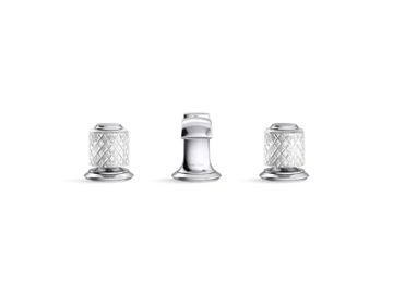 Script Decorative Sink faucet, low spout, clear Saint-Louis crystal knob handles by Kallista - view 2