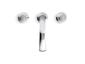 Script Decorative Sink faucet, arch spout, clear Saint-Louis crystal knob handles by Kallista - view 5