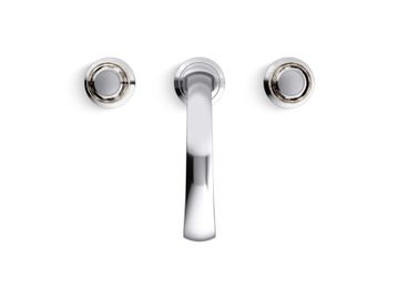 Script Decorative Sink faucet, arch spout, flannel grey Saint-Louis crystal knob handles by Kallista - view 5