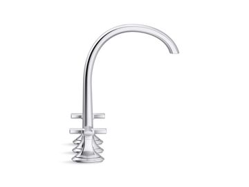 Script Sink Faucet, Arch Spout, Cross Handles by Kallista - view 3