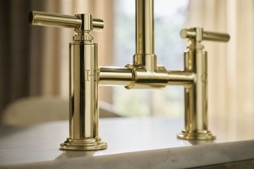 Central Park West Deck-Mount Bridge Faucet, Arch Spout, Lever Handles by Kallista - view 4