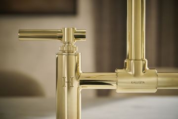 Central Park West Deck-Mount Bridge Faucet, Arch Spout, Lever Handles by Kallista - view 5