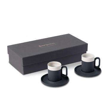 Capsule Espresso Cup With Saucer Set Of 2 Black - Black & Ivory by Esma Dereboy - view 2