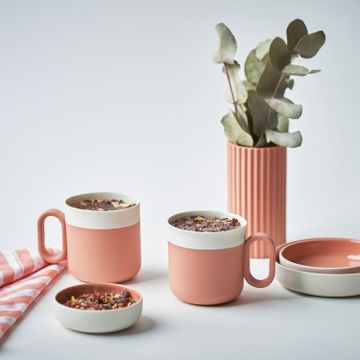 Capsule Tea Cup Set Of 2 Coral & Ivory by Esma Dereboy - view 5