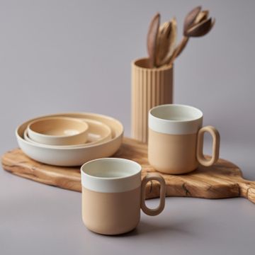 Capsule Tea Cup Set Of 2 Straw & Ivory by Esma Dereboy - view 5