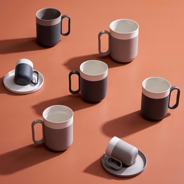 Capsule Small Mug Set Of 2 Black & Ivory by Esma Dereboy - view 5