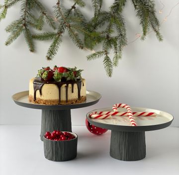 Tree Round Large Cake Salver Black - Black & Ivory by Esma Dereboy - view 5
