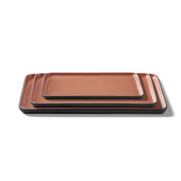 Rectangle Plate Set Black & Coral by Esma Dereboy - view 5