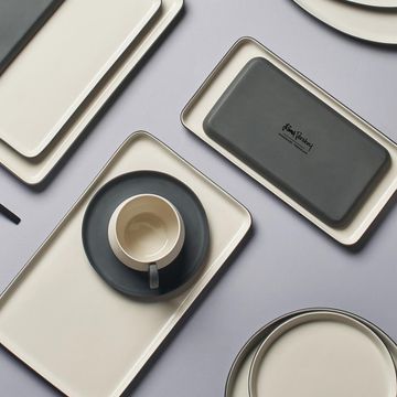 Rectangle Plate Set Black & Ivory by Esma Dereboy - view 7