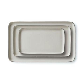 Rectangle Plate Set Rock & Ivory by Esma Dereboy - view 3