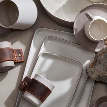 Rectangle Plate Set Rock & Ivory by Esma Dereboy - view 7