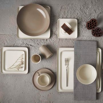 Square Plate Set Rock & Ivory by Esma Dereboy - view 7