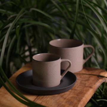 Nest Glitter Espresso Cup with Saucer Set of 2 Black - Glittery Rock by Esma Dereboy - view 5