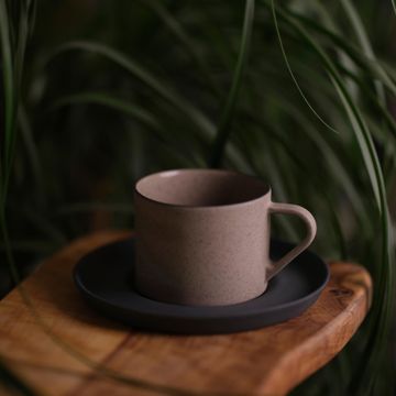 Nest Glitter Cofee/Tea Cup with Saucer Black - Glittery Rock 180 ml by Esma Dereboy - view 5