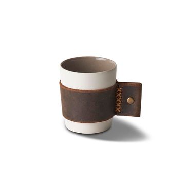 Touch Of Leather Espresso Cup Ivory & Rock by Esma Dereboy - view 3