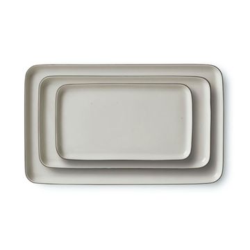 Rectangle Plate Set Rock & Ivory by Esma Dereboy - view 2